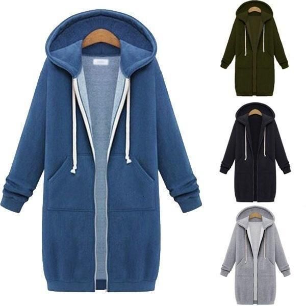 women zipper long jacket coat casual loose solid color outerwear hoodies ladies long sleeve pocket hooded sweatshirt overcoat, Black;brown
women zipper long jacket coat casual loose solid color outerwear hoodies ladies long sleeve pocket hooded sweatshirt overcoat, Black;brown