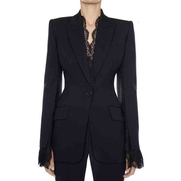 women's suits & blazers black white women jacket female autumn winter split lace sleeves one button tic2, White;black
women's suits & blazers black white women jacket female autumn winter split lace sleeves one button tic2, White;black