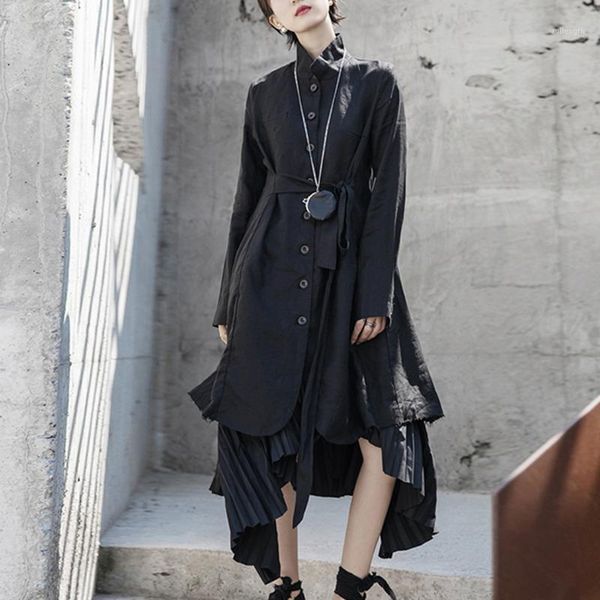 simple women black asymmetrical split joint trench new stand collar long sleeve loose fit windbreaker fashion spring 2020 1r5971, Tan;black
simple women black asymmetrical split joint trench new stand collar long sleeve loose fit windbreaker fashion spring 2020 1r5971, Tan;black