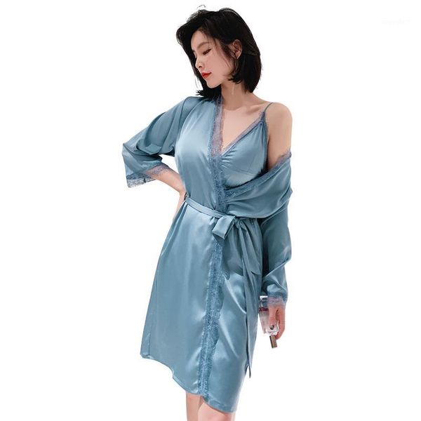 women's sleepwear smmoloa spring summer silk women lace bathrobe two pieces sleep set luxury print sleepwear1, Black;red
women's sleepwear smmoloa spring summer silk women lace bathrobe two pieces sleep set luxury print sleepwear1, Black;red