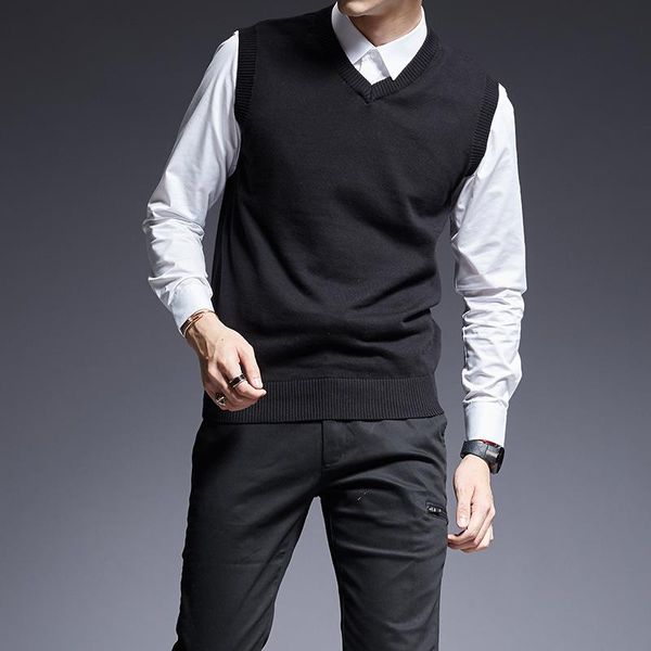 men's vests sweaters men solid color slim v-neck collar sleeveless spliced knitted vest fashion male autumn spring, Black;white
men's vests sweaters men solid color slim v-neck collar sleeveless spliced knitted vest fashion male autumn spring, Black;white