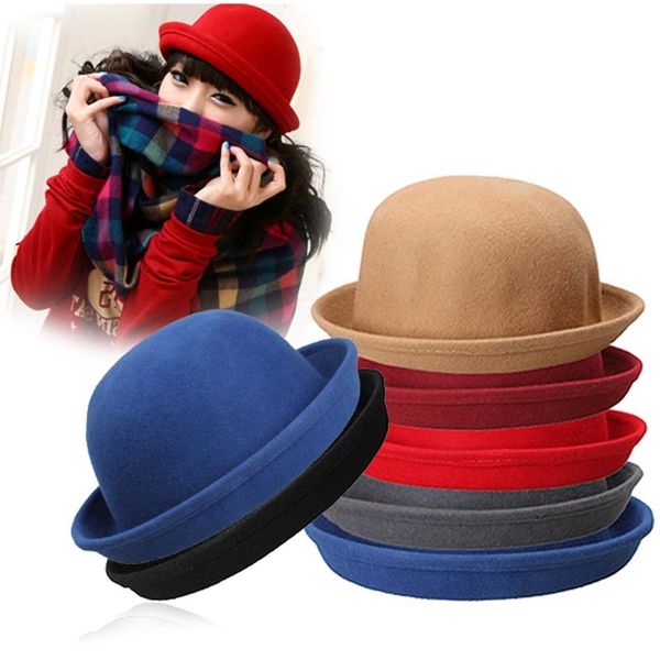 winter autumn vintage women men woolen roll brim bowler hats warm solid color billycock classic hat xin-shipping q1216, Blue;gray
winter autumn vintage women men woolen roll brim bowler hats warm solid color billycock classic hat xin-shipping q1216, Blue;gray