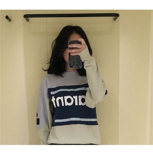 contrast color women sweatshirt flock print long sleeve o-neck casual wild lady pullover 201203, Black
contrast color women sweatshirt flock print long sleeve o-neck casual wild lady pullover 201203, Black