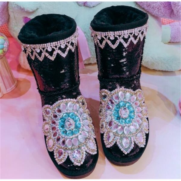 2020 and europe versatile united states student encrusted sequins tube thick at flat rise women's cotton shoes ef57, Black
2020 and europe versatile united states student encrusted sequins tube thick at flat rise women's cotton shoes ef57, Black