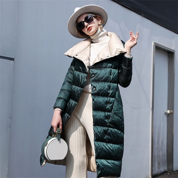 ftlzz women double sided down long jacket double breasted snow outwear warm parka stand collar lapel 90% white duck down coat q1217, Black
ftlzz women double sided down long jacket double breasted snow outwear warm parka stand collar lapel 90% white duck down coat q1217, Black