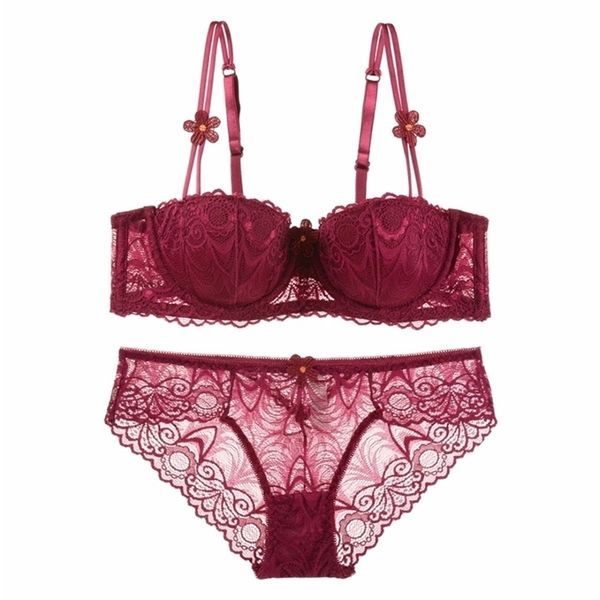 ultra-thin section lace bra brace girl transparent temptation 1/2 half cup underwear gathered large yards bra set lj201211, Red;black
ultra-thin section lace bra brace girl transparent temptation 1/2 half cup underwear gathered large yards bra set lj201211, Red;black
