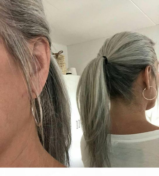 gergeous sleek silver grey ponytail two tone melted natural highlight salt and pepper human hair gray pony tail hair piece, Black
gergeous sleek silver grey ponytail two tone melted natural highlight salt and pepper human hair gray pony tail hair piece, Black