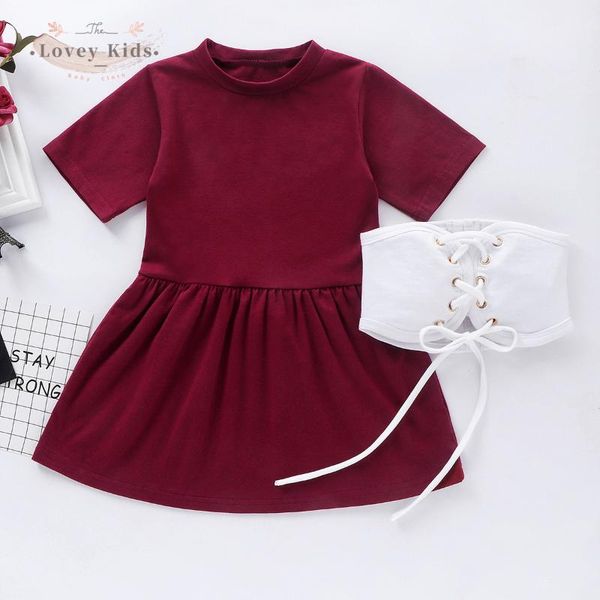 girl's dresses 2021 autumn toddler girl fall clothes 2pcs red cotton dress sweet short sleeve with bandage corset children outfit set, Red;yellow
girl's dresses 2021 autumn toddler girl fall clothes 2pcs red cotton dress sweet short sleeve with bandage corset children outfit set, Red;yellow