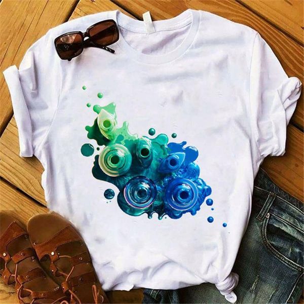 women fashion summer t shirt harajuku 3d nail paint color printed plus size tshirt female graphic ladies t-shirt, White
women fashion summer t shirt harajuku 3d nail paint color printed plus size tshirt female graphic ladies t-shirt, White