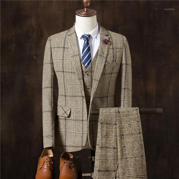 men dress suits british 3 piece men wedding suit new 2020 autumn mens business formal plaid suit luxury slim fit dress1, White;black
men dress suits british 3 piece men wedding suit new 2020 autumn mens business formal plaid suit luxury slim fit dress1, White;black