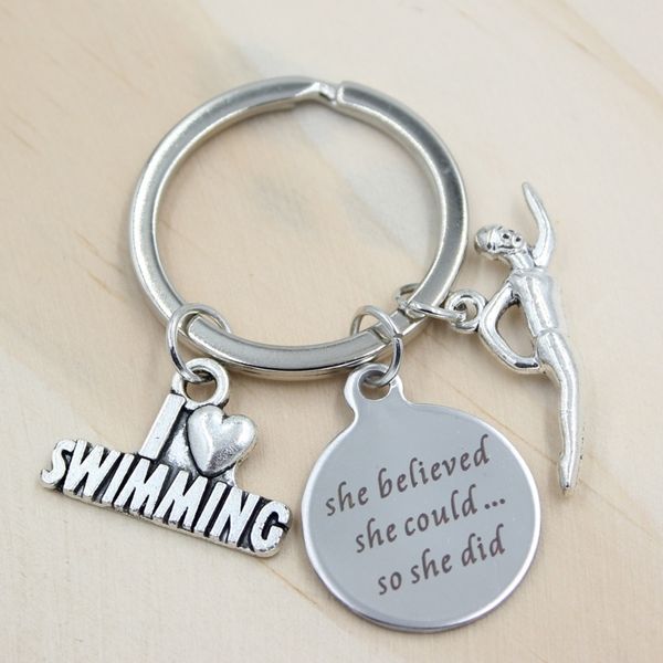 10pcs new arrival stainless steel key ring sport i love swimming keychain keyring swimmers gifts for men women jewelry, Silver
10pcs new arrival stainless steel key ring sport i love swimming keychain keyring swimmers gifts for men women jewelry, Silver