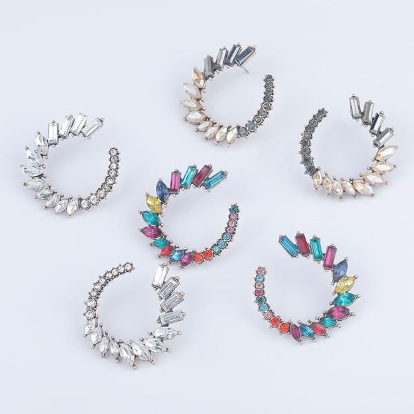 hoop & huggie earrings fashion trend korean version c-shaped alloy rhinestone female temperament retro exaggerated birthday gift accessories, Golden;silver
hoop & huggie earrings fashion trend korean version c-shaped alloy rhinestone female temperament retro exaggerated birthday gift accessories, Golden;silver