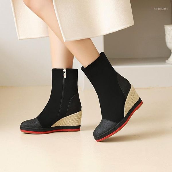 boots us4-11 womens pointy toe sequins bling ankle wedge high hidden heel match colors warm winter shoes platform plus size1, Black
boots us4-11 womens pointy toe sequins bling ankle wedge high hidden heel match colors warm winter shoes platform plus size1, Black