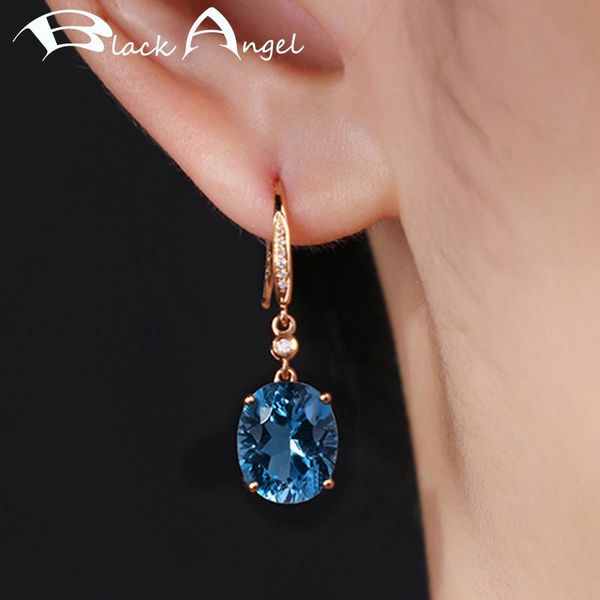 BLACK ANGEL 2021 New Fashion Exquisite Blue Topaz Sapphire Gemstone 925 Sterling Silver Drop Earrings for Women Wedding Jewelry
BLACK ANGEL 2021 New Fashion Exquisite Blue Topaz Sapphire Gemstone 925 Sterling Silver Drop Earrings for Women Wedding Jewelry