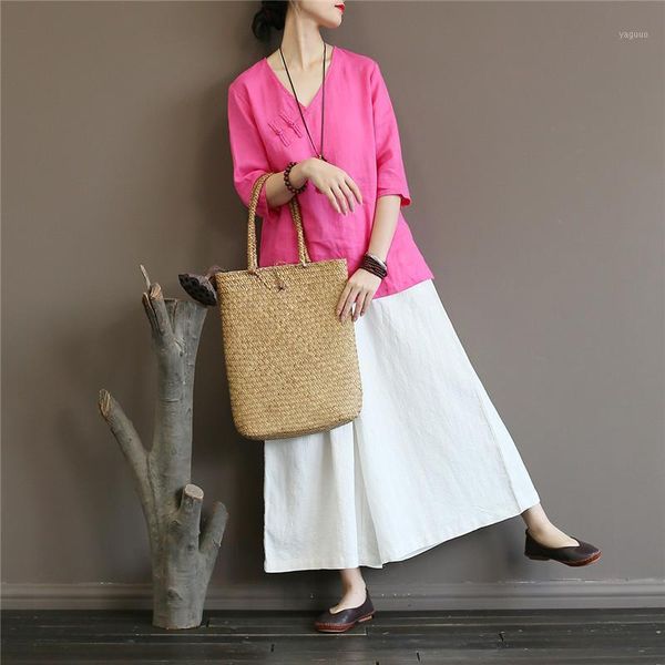 qpfjqd special vintage oblique v neck sand washing ramie pankou summer autumn women's blouse pullover1, White
qpfjqd special vintage oblique v neck sand washing ramie pankou summer autumn women's blouse pullover1, White