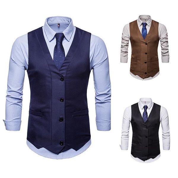 men's vests 2021 fashion personality collar suit vest business casual waistcoat male party gilet blazer man dress, Black;white
men's vests 2021 fashion personality collar suit vest business casual waistcoat male party gilet blazer man dress, Black;white