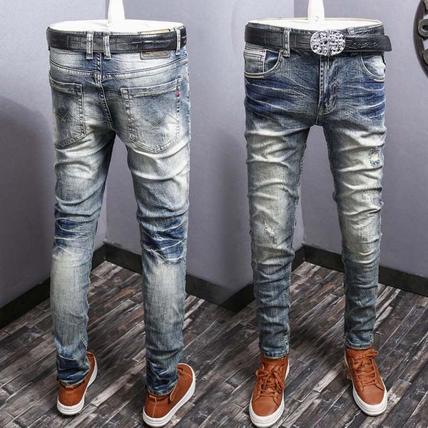 20ss men distressed ripped skinny jeans fashion mens jeans slim tight jogger rock revival straight motorcycle pants hip hop men jeans, Blue
20ss men distressed ripped skinny jeans fashion mens jeans slim tight jogger rock revival straight motorcycle pants hip hop men jeans, Blue