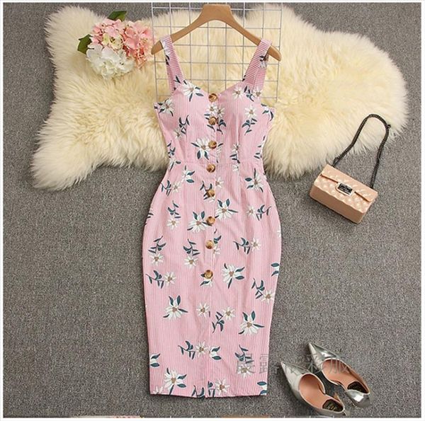 formal women bodycon floral striped dress sleeveless strap button sundress summer lady sheath women pencil dress, Black;gray
formal women bodycon floral striped dress sleeveless strap button sundress summer lady sheath women pencil dress, Black;gray