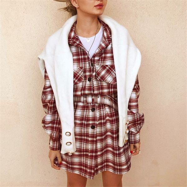 2021 new straight shirt collar female dress sleeve long casual waist high chess belt pocket button 5v63, Black;gray 
2021 new straight shirt collar female dress sleeve long casual waist high chess belt pocket button 5v63, Black;gray