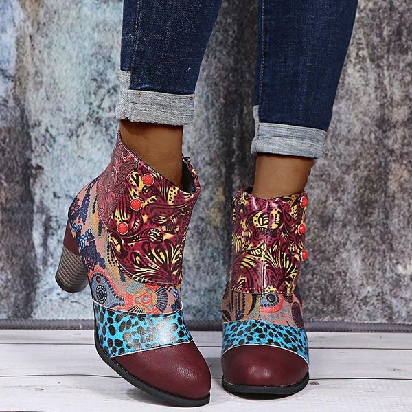 winter women's ankle boots ladies shoes vintage printed female mixed color pu leather woman waterproof zipper footwear 2021, Black
winter women's ankle boots ladies shoes vintage printed female mixed color pu leather woman waterproof zipper footwear 2021, Black