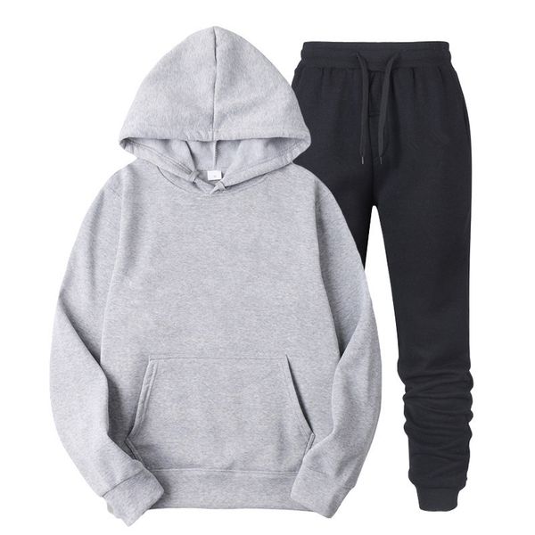 pants men hooded high set quality tracksuit hoodies mens sweat suits patchwork black solid color 2021 woman hoodies, Gray
pants men hooded high set quality tracksuit hoodies mens sweat suits patchwork black solid color 2021 woman hoodies, Gray