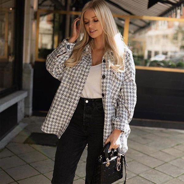 women's jackets 2021 autumn winter women jacket plaid check full sleeves turn-down collar coat female fashion casual clothes, Black;brown
women's jackets 2021 autumn winter women jacket plaid check full sleeves turn-down collar coat female fashion casual clothes, Black;brown