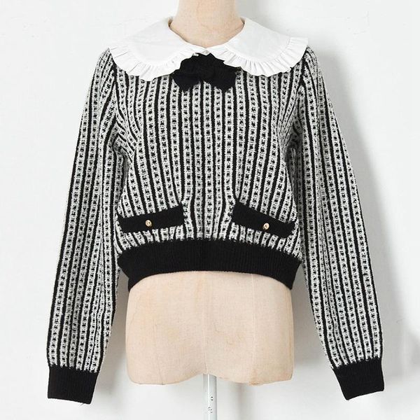 brand design runway new women vintage cute sweater black white patchwork bow knitwear long sleeve pullover clothes 20211, White;black
brand design runway new women vintage cute sweater black white patchwork bow knitwear long sleeve pullover clothes 20211, White;black