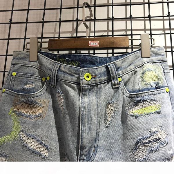 high streetwear endless damage hole jean men women metal button zipper denim pants endless letter 3d printing jean, Blue
high streetwear endless damage hole jean men women metal button zipper denim pants endless letter 3d printing jean, Blue