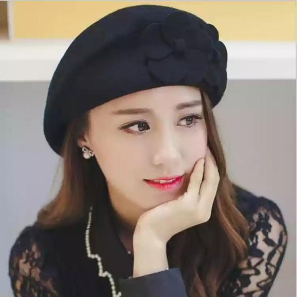 2020 new fashion brand winter hat beret hat flower women female beanie cap flower french trilby 100%wool soft stewardess hat, Black;white
2020 new fashion brand winter hat beret hat flower women female beanie cap flower french trilby 100%wool soft stewardess hat, Black;white