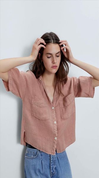 2020 new spring summer european linen short zaraing women blouse shirt sheining vadiming female blouse shirt bgb2179, White
2020 new spring summer european linen short zaraing women blouse shirt sheining vadiming female blouse shirt bgb2179, White