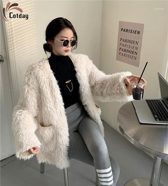 cotday tender style fur imitation plush cardigan jacket white women korean version loose all-match temperament fur coat1, Black
cotday tender style fur imitation plush cardigan jacket white women korean version loose all-match temperament fur coat1, Black