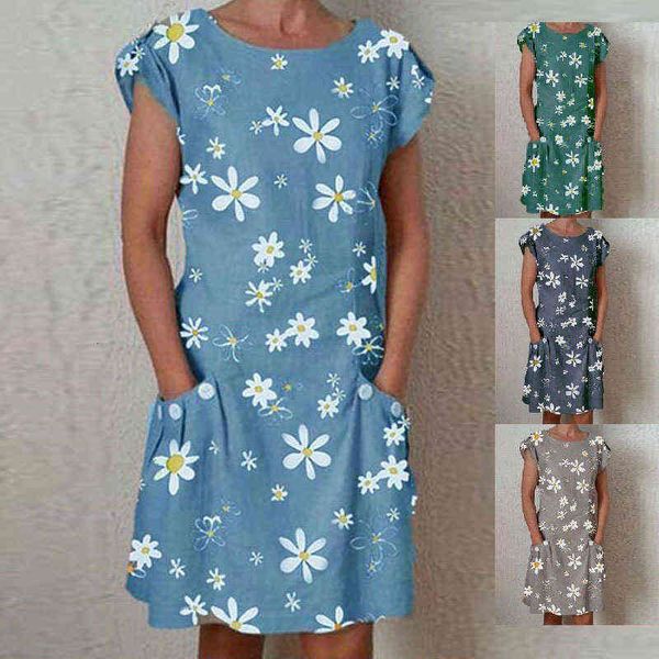casual dresses 2022 spring, summer and autumn daisy print round neck short sleeve pocket loose dresses, Black;gray
casual dresses 2022 spring, summer and autumn daisy print round neck short sleeve pocket loose dresses, Black;gray