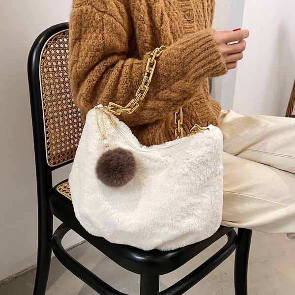 totes winter style plush hobo women's bag white hairball female hand bags thick chain faux fur shoulder ladies sac
totes winter style plush hobo women's bag white hairball female hand bags thick chain faux fur shoulder ladies sac