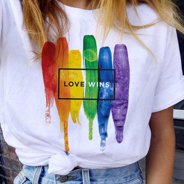 lgbt t shirt women gay pride shirt lesbian rainbow t shirt harajuku ullzang funny tshirt 90s graphic love is love tee, White
lgbt t shirt women gay pride shirt lesbian rainbow t shirt harajuku ullzang funny tshirt 90s graphic love is love tee, White