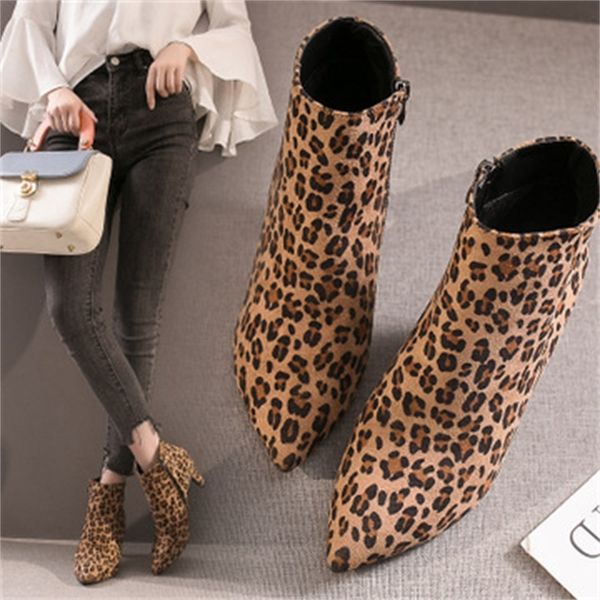 female autumn ankle high heel herd in leopard zipper half short winter boots martin women's shoes a1mw, Black
female autumn ankle high heel herd in leopard zipper half short winter boots martin women's shoes a1mw, Black