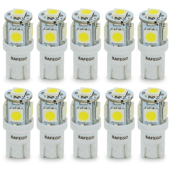 safego 10x t10 w5w led bulb 5 smd led white blue red yellow green 194 168 super bright wedge lights bulbs lamps 12v1
safego 10x t10 w5w led bulb 5 smd led white blue red yellow green 194 168 super bright wedge lights bulbs lamps 12v1