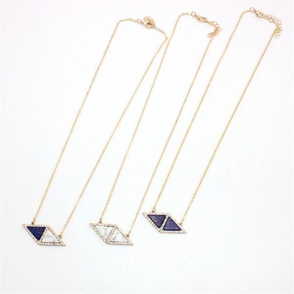 pendant necklaces enze 2021 the fashion lapis lazuli, white stone triangular short necklace, Silver
pendant necklaces enze 2021 the fashion lapis lazuli, white stone triangular short necklace, Silver