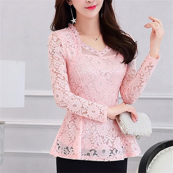 plus size lace women clothing pink lace shirt cutout basic female elegant long-sleeve lace blouse shirt -4xl lj200810, White
plus size lace women clothing pink lace shirt cutout basic female elegant long-sleeve lace blouse shirt -4xl lj200810, White