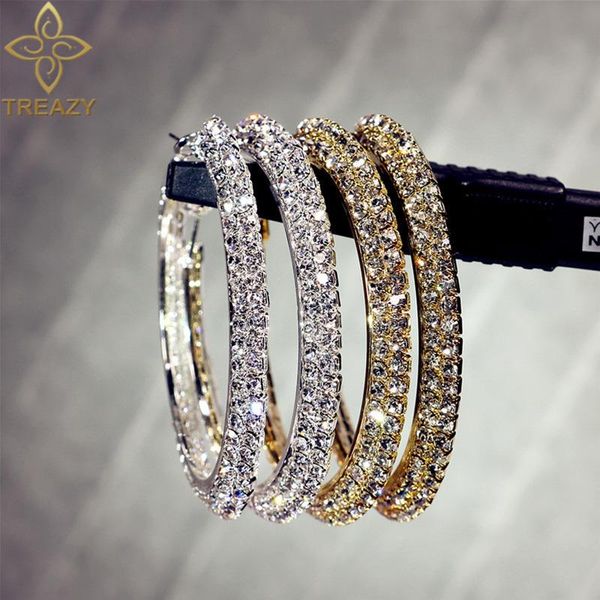 treazy gold/silver color rhinestone hoop earrings for women 2 layers crystal big circle earrings evening party wedding jewelry, Golden;silver
treazy gold/silver color rhinestone hoop earrings for women 2 layers crystal big circle earrings evening party wedding jewelry, Golden;silver