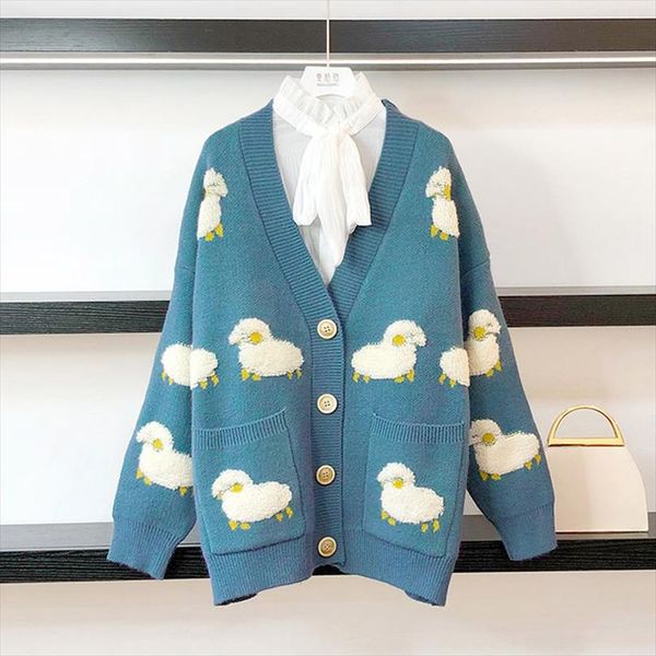cute sheep women knitted cardigan batwing sleeve loose casual sweater girls pockets v neck autumn winteroutwear cloth, White;black
cute sheep women knitted cardigan batwing sleeve loose casual sweater girls pockets v neck autumn winteroutwear cloth, White;black