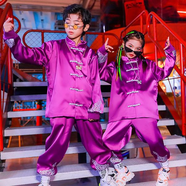 stage wear hip-hop kids dance clothes chinese style tang suit purple satin loose girls pants hiphop boys show costume bl4993, Black;red
stage wear hip-hop kids dance clothes chinese style tang suit purple satin loose girls pants hiphop boys show costume bl4993, Black;red