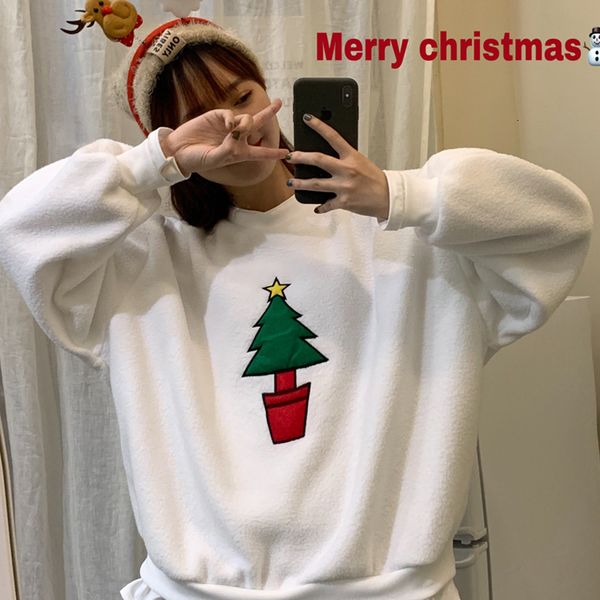 women's 2021 new christmas shirt loose student bf lazy wind plus velvet thick fleece jacket ip1t, Black
women's 2021 new christmas shirt loose student bf lazy wind plus velvet thick fleece jacket ip1t, Black