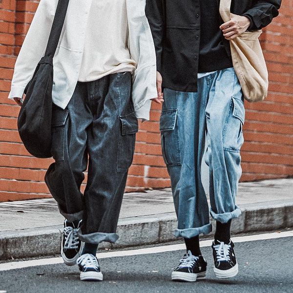 men's jeans firmranch spring/fall men/women couple american vintage multi pockets wide-leg ins casual loose straight leg denim pants, Blue
men's jeans firmranch spring/fall men/women couple american vintage multi pockets wide-leg ins casual loose straight leg denim pants, Blue