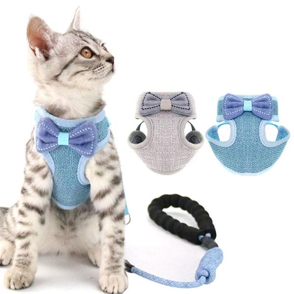 cat collars & leads leash and bowknot harness set pet adjustable with for cats 
cat collars & leads leash and bowknot harness set pet adjustable with for cats