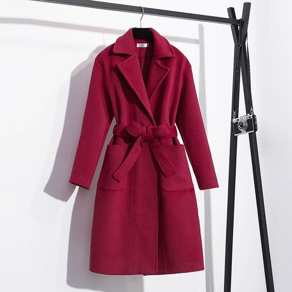 women's wool & blends women woolen coat double-faced and winter coats korean red, Black
women's wool & blends women woolen coat double-faced and winter coats korean red, Black