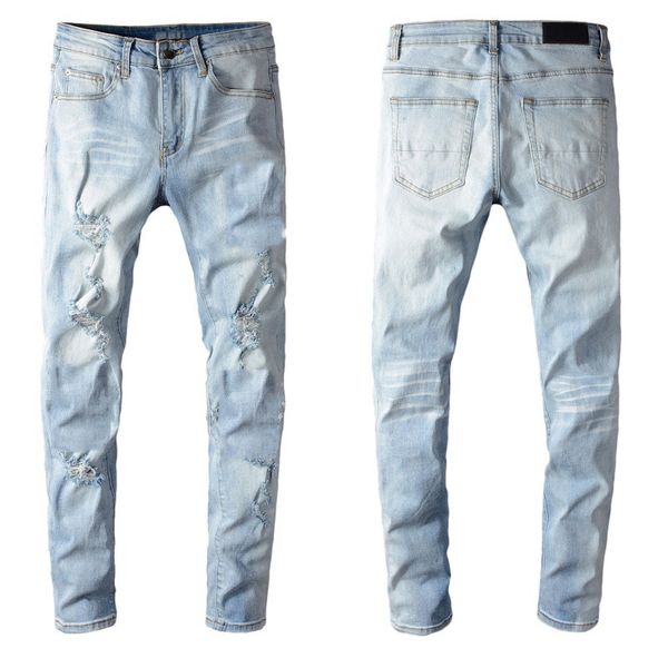 famous classic jeans mens ripped skinny slim elastic denim fit biker jeans fashion fit zipper ripped pants casual hip hop trousers, Blue
famous classic jeans mens ripped skinny slim elastic denim fit biker jeans fashion fit zipper ripped pants casual hip hop trousers, Blue