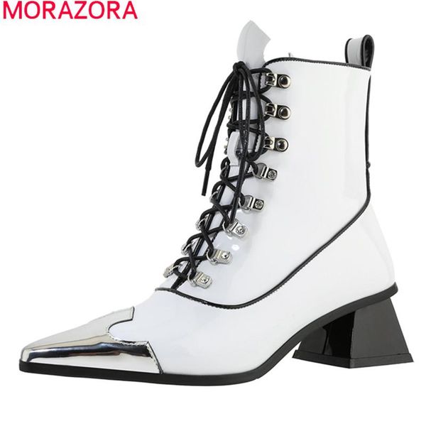 morazora 2020 new arrival genuine leather boots square heels pointed toe lace up women boots autumn winter ankle, Black
morazora 2020 new arrival genuine leather boots square heels pointed toe lace up women boots autumn winter ankle, Black