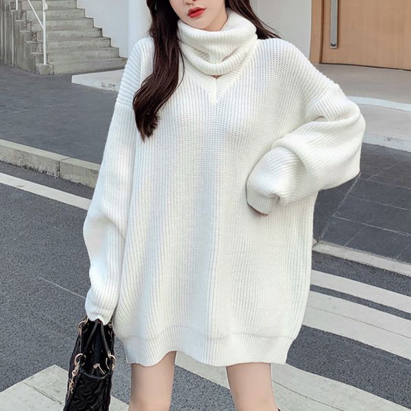 2021 new korean version autumn winter fashion loose simple v-neck bib long sleeve sweater women ei8j, White;black
2021 new korean version autumn winter fashion loose simple v-neck bib long sleeve sweater women ei8j, White;black