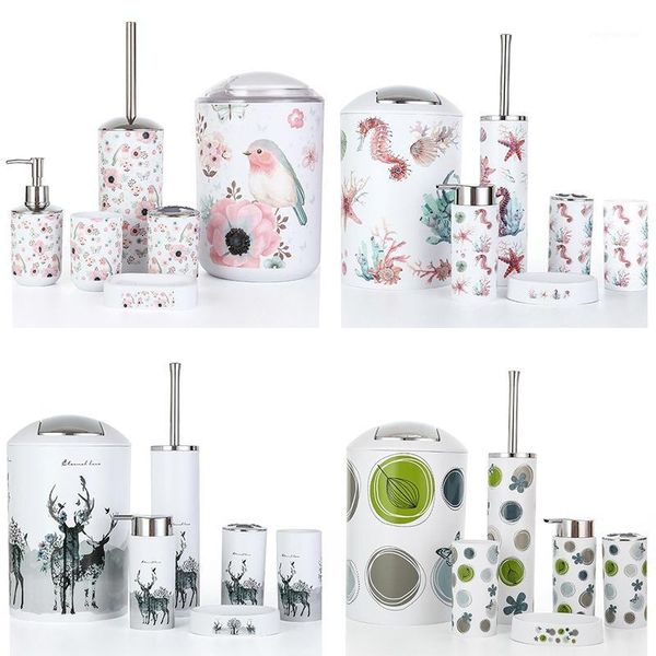 nordic 6pcs/set printing bathroom accessory set lotion dispenser toothbrush holder tumbler cup soap dish toilet brush trash can1
nordic 6pcs/set printing bathroom accessory set lotion dispenser toothbrush holder tumbler cup soap dish toilet brush trash can1