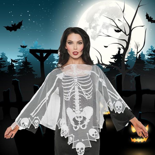scarves soft white skeleton loose poncho stage costume party gift holiday lace exquisite cape halloween pography prop women shawl, Blue;gray
scarves soft white skeleton loose poncho stage costume party gift holiday lace exquisite cape halloween pography prop women shawl, Blue;gray